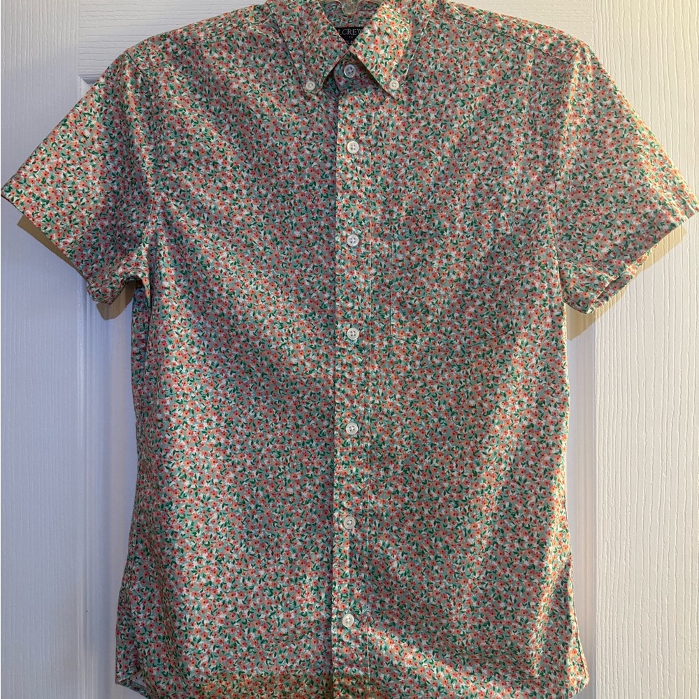 J. Crew Factory Multicolor Floral Men's Shirt XS Short Sleeve
